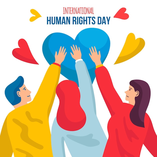 Día internacional de los derechos humanos dibujado a mano ilustrado