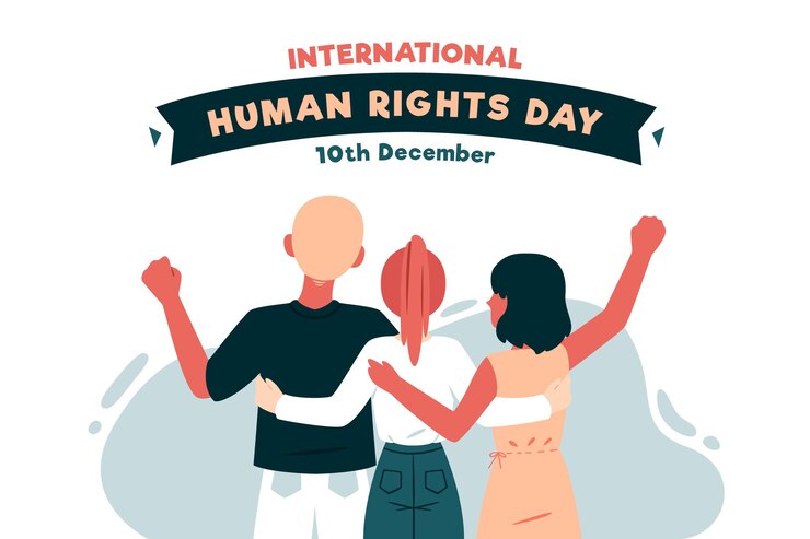 Día internacional de los derechos humanos dibujado a mano