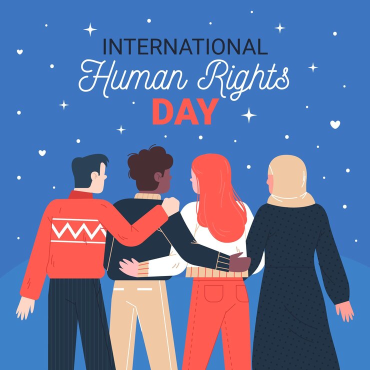 Día internacional de los derechos humanos dibujado a mano