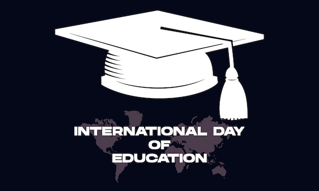día internacional de la educación con vestido aislado sobre fondo azul
