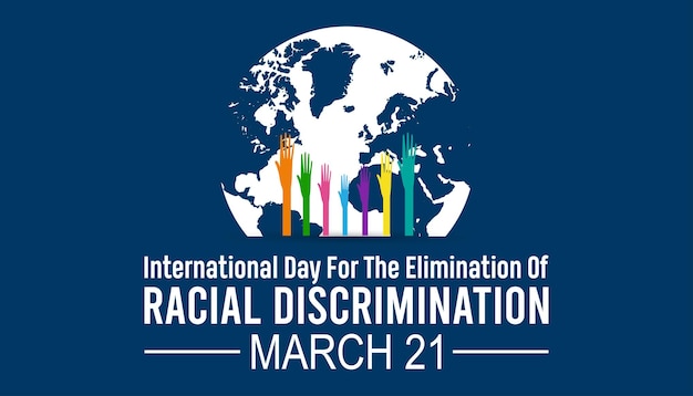 Vector el día internacional para la eliminación de la discriminación racial se celebra cada año en marzo.