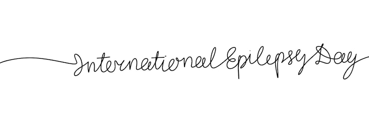 Vector día internacional de la epilepsia una línea continua frase corta línea de escritura a mano arte texto de fiesta