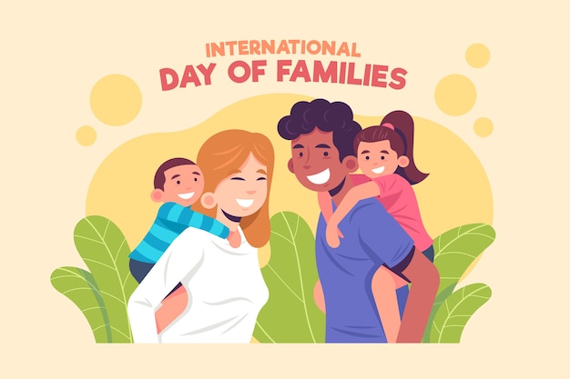 Día internacional de las familias en diseño plano.