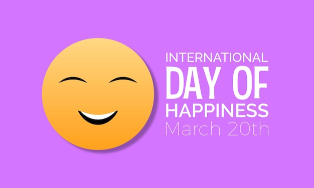 Vector el día internacional de la felicidad se celebra cada año el 20 de marzo positive face vector banner flyer poster y diseño de plantillas de medios sociales