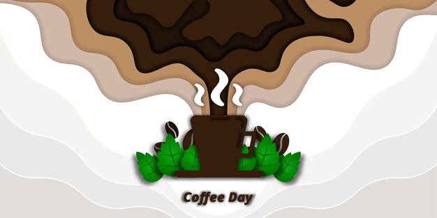Día internacional del fondo de la pancarta del café