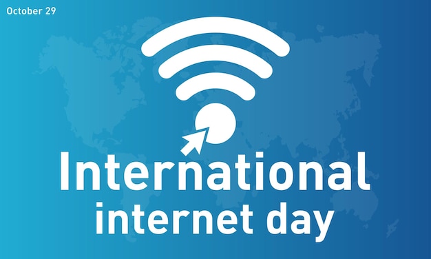 Día internacional de Internet 29 de octubre Plantilla vectorial para banner cartel de tarjeta de felicitación del día internacional de Internet Ilustración vectorial