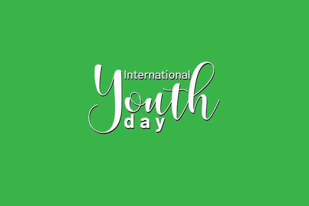 Día internacional de la juventud Tipografía de concepto creativo.