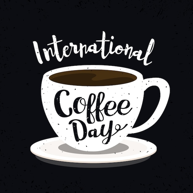 Vector día internacional de las letras del café.