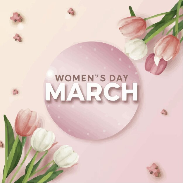 Vector día internacional de la mujer 8 de marzo arte en papel flores rosas