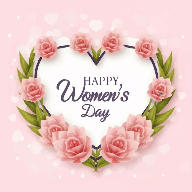 Día Internacional de la Mujer 8 de marzo Arte en papel flores rosas