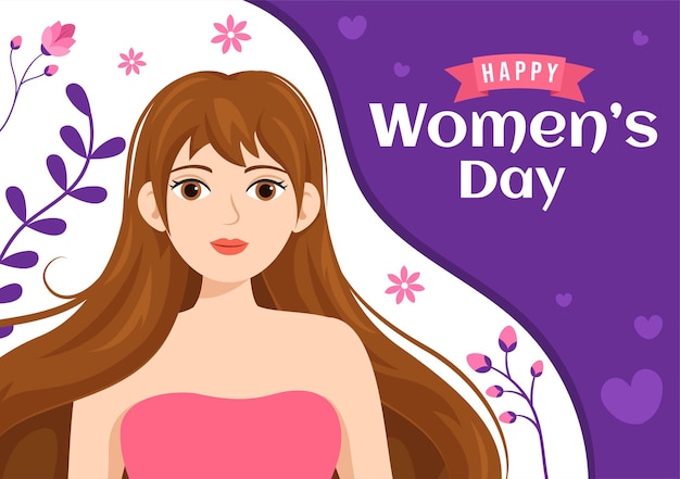 Día Internacional de la Mujer el 8 de marzo Ilustración para celebrar los logros de las mujeres en dibujado a mano
