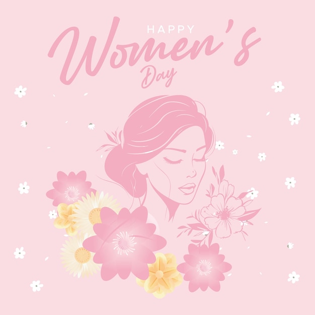 Día Internacional de la Mujer 8 de marzo plantilla de ilustración del día de la mujer diseño de fondo plano moderno
