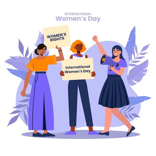 Día internacional de la mujer dibujado a mano