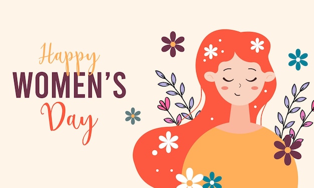 El día internacional de la mujer es un vector de ilustración plana.