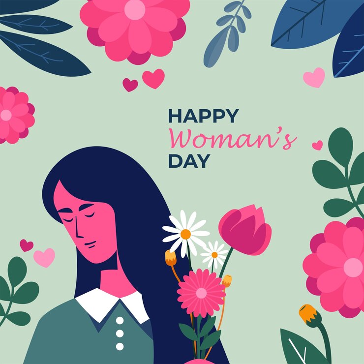 Día Internacional de la Mujer con una flor