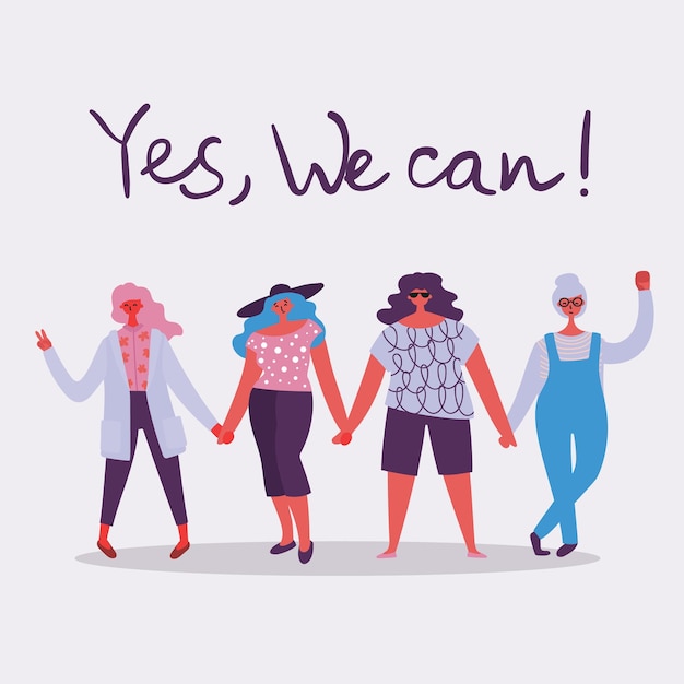Día Internacional de la Mujer Mujeres en el liderazgo empoderamiento de la mujer conceptos de igualdad de género Multitud de mujeres de diversas edades, razas y ocupaciones