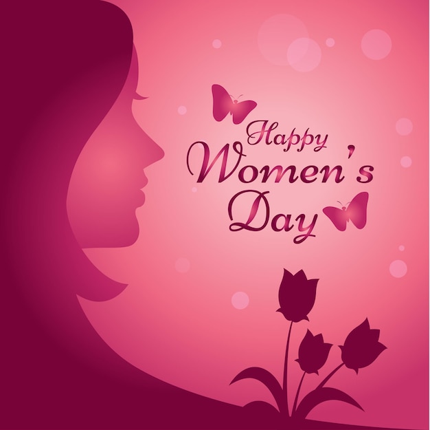 Día internacional de la mujerFeliz día de la mujer ilustración vectorial