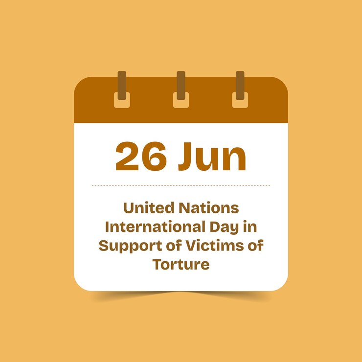 Vector día internacional de las naciones unidas en apoyo de las víctimas de la tortura ilustración vectorial 26 de junio