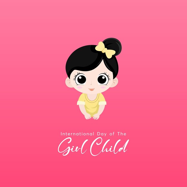 Día Internacional de la Niña 11 de octubre Template para post en las redes sociales, carteles, banners, etc.