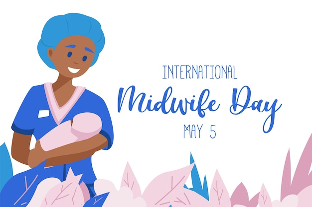 Día internacional de las parteras que se celebra cada año el 5 de mayo una partera es una profesional de la salud que atiende a las madres y los recién nacidos durante el parto, una especialización conocida como partería arte vectorial