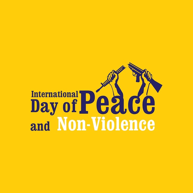 Día Internacional de la Paz y la No Violencia (ONU), 21 de septiembre. Concepto de cartel de logo de tema