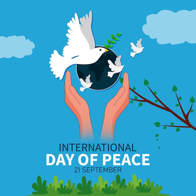 Vector día internacional de la paz