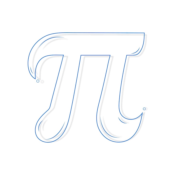 Vector día internacional de pi constante matemática de color azul diseño vectorial del símbolo del signo de pi