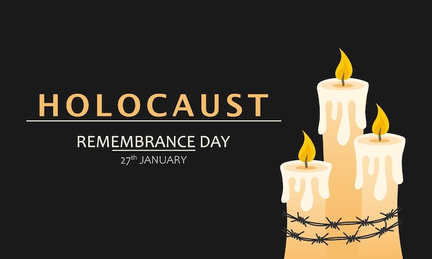 Día Internacional en Recuerdo del Holocausto 27 de enero Ilustración vectorial