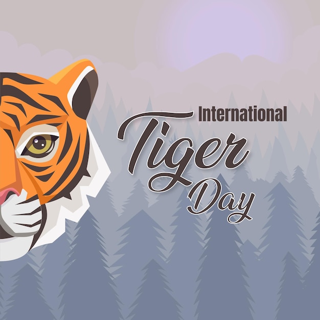 día internacional del tigre ilustración vectorial del día internacional del tigre estampados backgroundtiger