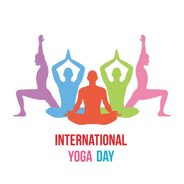 Vector día internacional del yoga 21 de junio banner web concepto vector ilustración