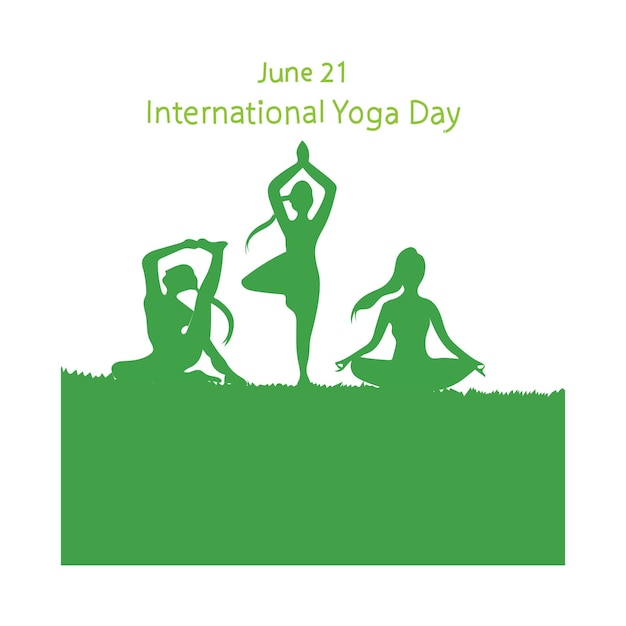 Día internacional del yoga 21 de junio vector