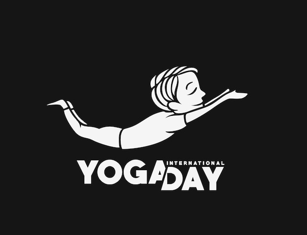 Día Internacional del Yoga Joven Medita Personaje Vector ilustración