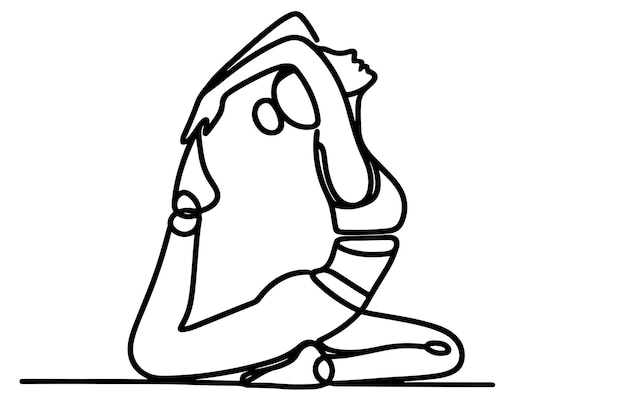 Día internacional del yoga Mujer hace ejercicios con la mano para relajarse