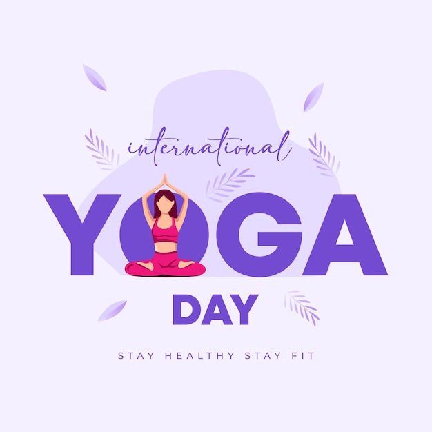 día internacional del yoga postura del cuerpo de yoga diseño de ilustración vectorial vector mínimo