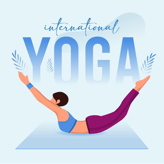 Día internacional del yoga vector de ilustración plana mínima premium