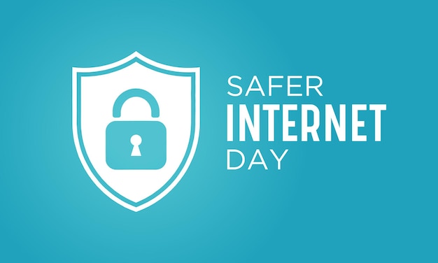 Día de Internet Más Seguro 6 de febrero Modelo de vector de concienciación en línea y cibernética para la tarjeta de banner po