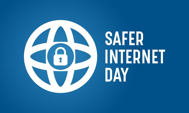 Vector día de internet más seguro 6 de febrero modelo de vector de concienciación en línea y cibernética para la tarjeta de banner po