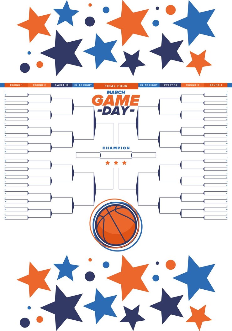 Vector día del juego de baloncesto campo y pelota de baloncesto super fiesta deportiva playoff final torneo vector
