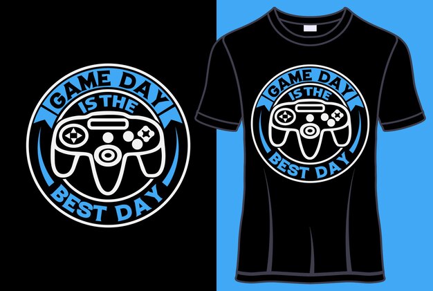 El día del juego es el mejor día diseño de camisetas tipográficas con gráficos vectoriales editables