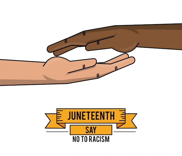 Día de juneteenth juntos mano lucha libertad