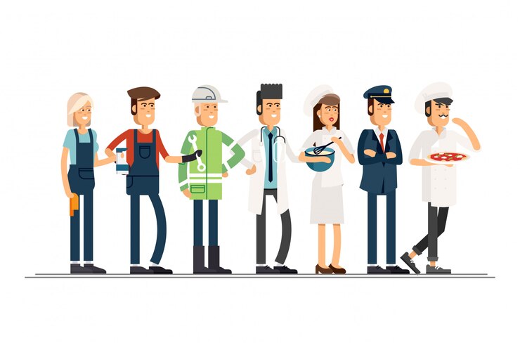 Día laboral. Un grupo de personas