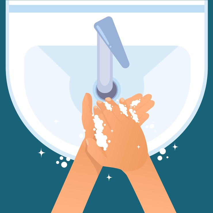 Vector día de lavado de manos ilustración de lavado de manos agua lavado de manos limpieza concepto de higiene