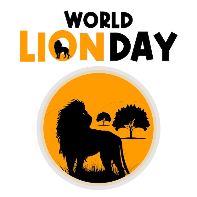 el día del león silueta del mundo