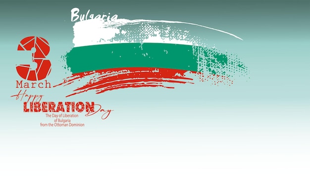 Vector día de la liberación pincel grunge creativo de la ilustración de la bandera de bulgaria. feliz día de la liberación de bulgaria