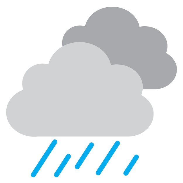 Vector día lluvioso con icono del tiempo de nubes grises