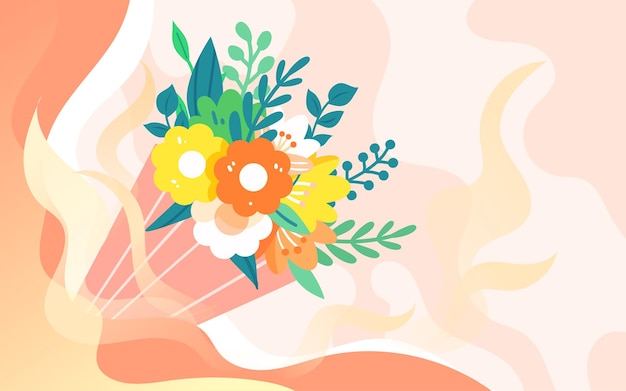 Día de la madre madre sosteniendo flores ilustración vectorial