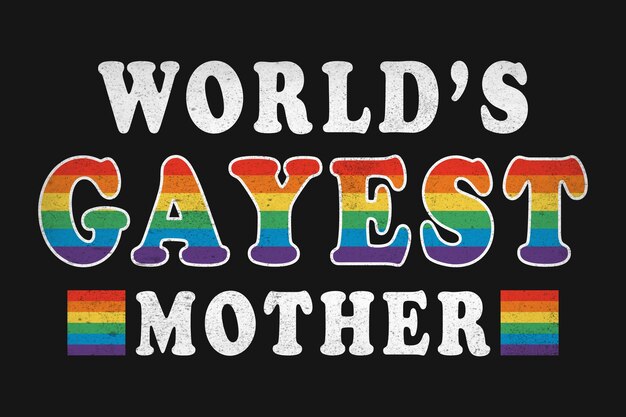 Día de la Madre Orgullo Arco Iris Tipografía Vector Camiseta Premium