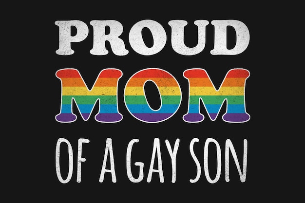 Día de la Madre Orgullo Arco Iris Tipografía Vector Camiseta Premium