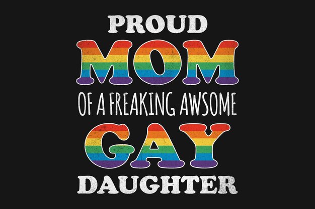 Día de la Madre Orgullo Arco Iris Tipografía Vector Camiseta Premium