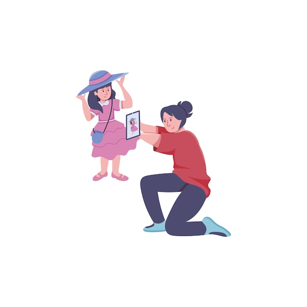 el día de las madres posa de amor para los niños sonríe